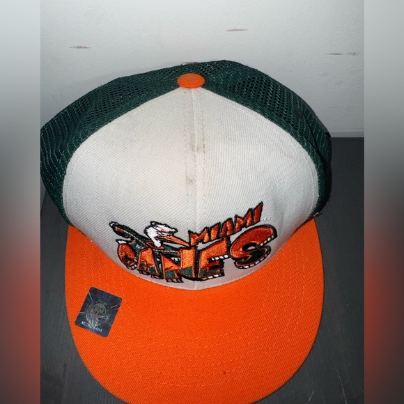 Vintage 90’s Miami Hurricanes Trucker Snap Back Hat - Picture 2 of 5